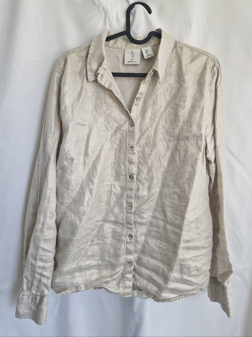 J. Crew Natural Beige Linen Button-Down Shirt